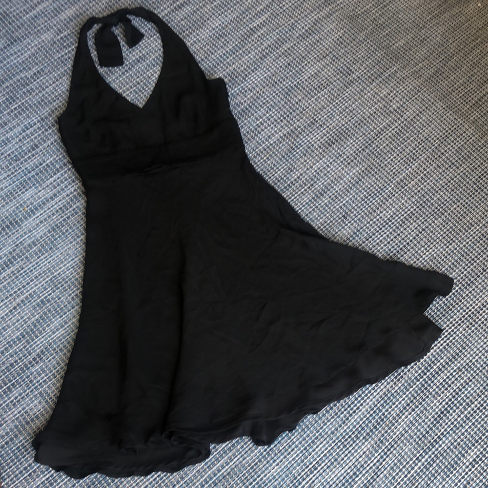 Ann Taylor Petite Silk Flowy Halter Cocktail Dress